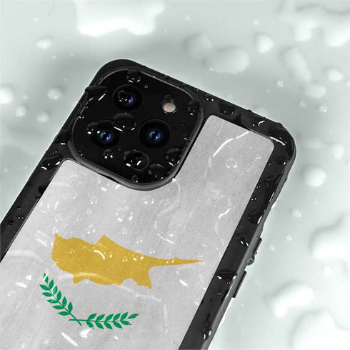 Cyprus Flag Distressed iPhone 14 Pro Max Waterproof Case